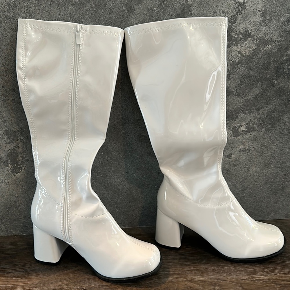 Womens White Costume Go Go Boots